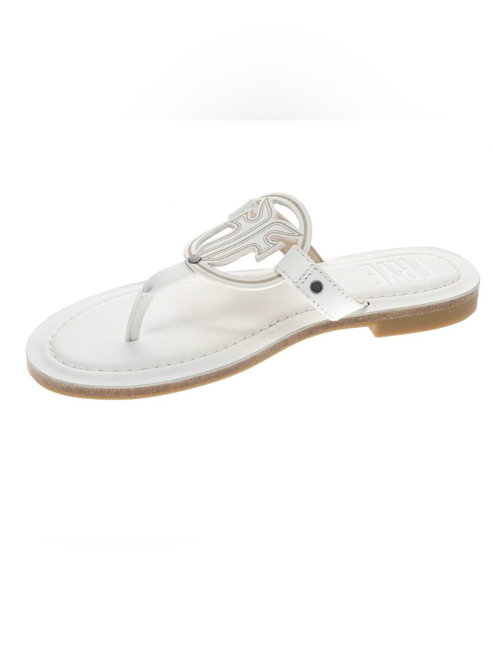 FRYE “Taylor” White Leather Thong Sandals